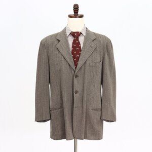 Giorgio Armani 43R Brown Solid Wool Three Button Sport Coat Blazer Jacke…